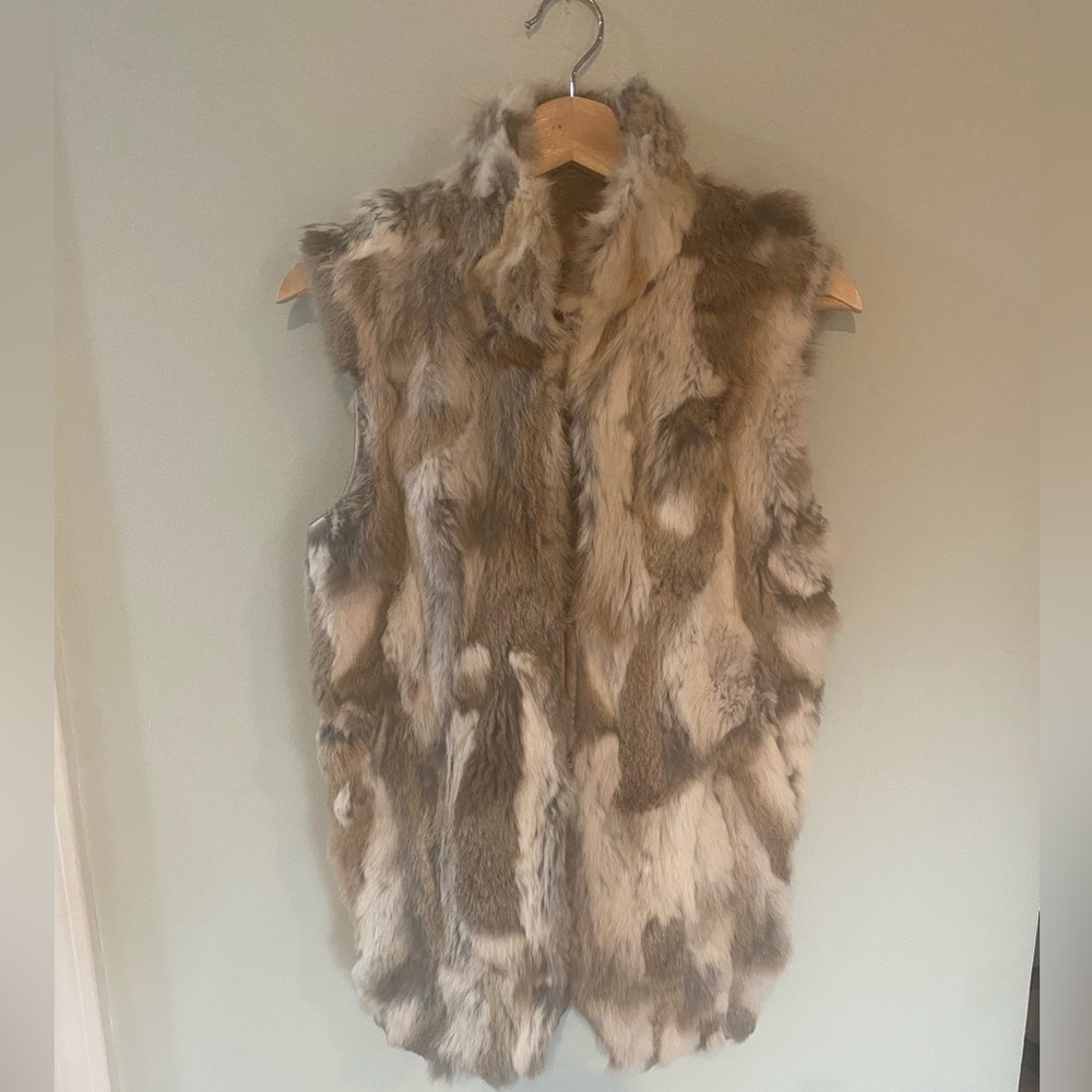 Adrienne Landau Rabbit Fur Vest in small